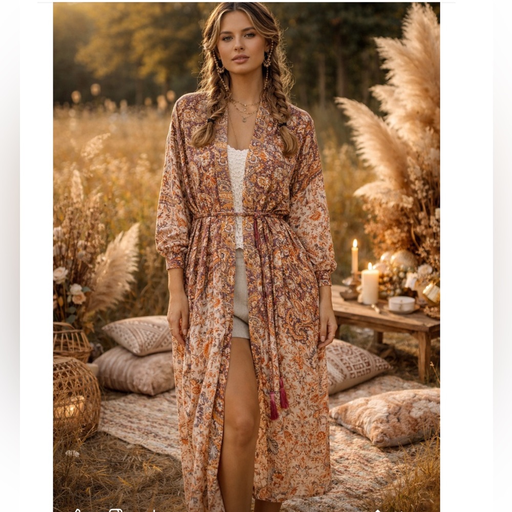 🆕 Bohemian Paisley Kimono with Tassels NWOT